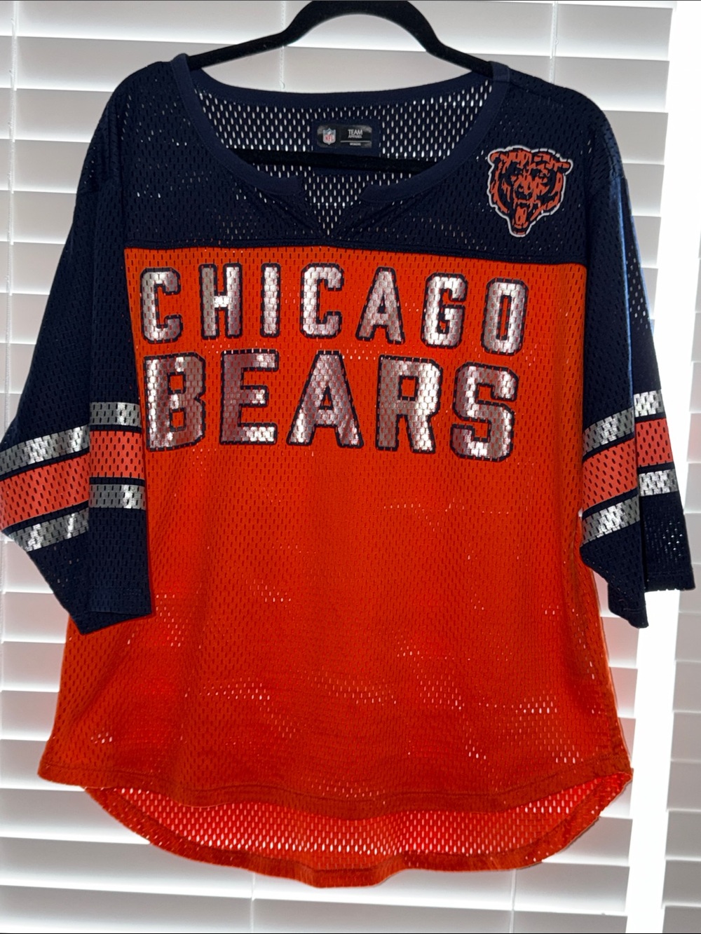 Chicago Bears Womens Mesh Team Jersey - Navy & Orange